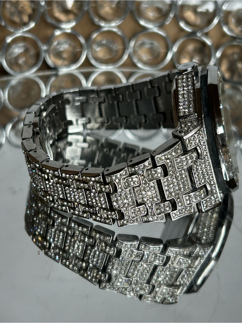 Mens Fully Ice out Bling Octagonal Watch Iced Cz Quality Stainless Steel - Picture 7 of 10